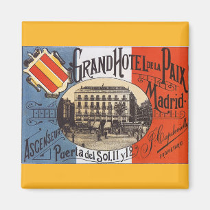 Vintage Resa, Grand Hotel Paix, Madrid, Spanien Magnet