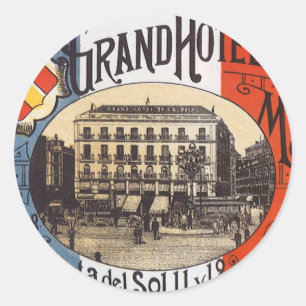 Vintage Resa, Grand Hotel Paix, Madrid, Spanien Runt Klistermärke