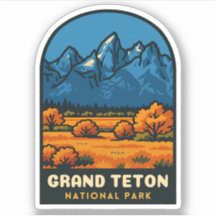 Vintage Resa Grand Teton National Park USA Retro