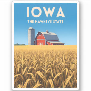 Vintage Resa Iowa Retro Heartland Jordbrukslandska Klistermärken