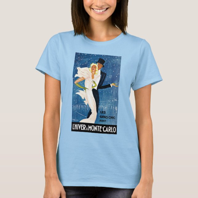 Vintage resa, kärleksromantik vinter i Monte Carlo Tee Shirt (Framsida)
