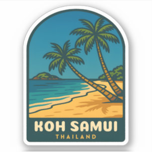 Vintage Resa Koh Samui Thailand Retro Strand Klistermärken