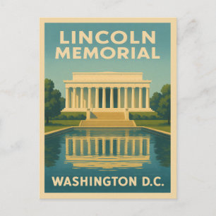 Vintage Resa Lincolnmonumentet Washington DC Vykort