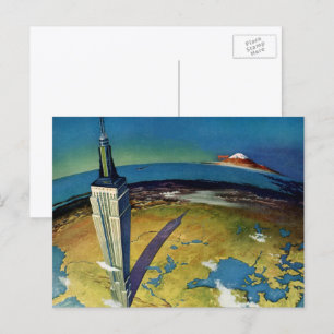 Vintage resa New York City Empire State Building Vykort
