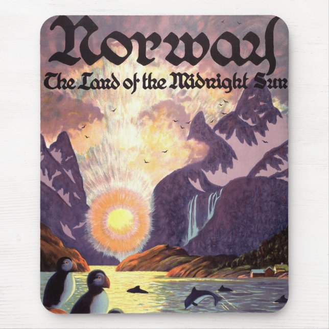Vintage Resa, Norge Fjälland Midnattssol Musmatta (Framsidan)