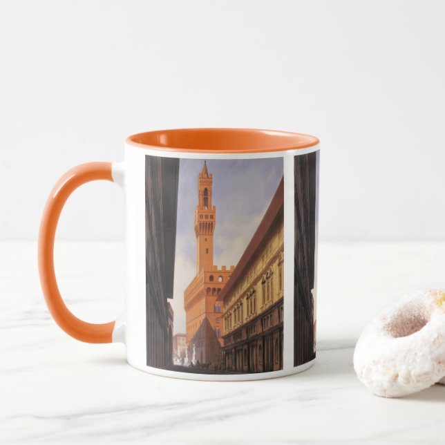 Vintage Resa, Palazzo Vecchio, Florens, Italien Mugg (Med munk)
