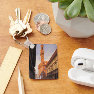 Vintage resa, Palazzo Vecchio, Florens, Italien Nyckelring