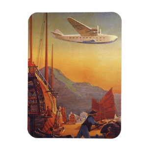 Vintage Resa, Plan över Junks i Hong Kong Magnet