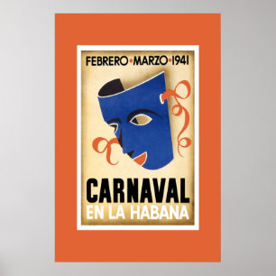 Vintage Resa Poster Carnaval Cuba I Havanna