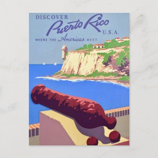 Vintage Resa Puerto Rico Postkort Vykort (Framsida)