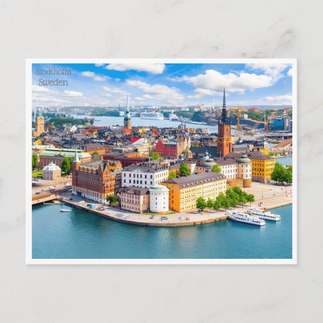 vintage resa retro Stockholm Sverige Suède  Vykort (Framsida)