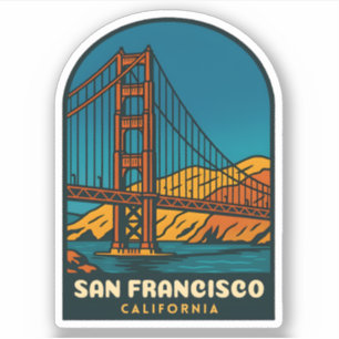Vintage Resa San Francisco Golden Gate Bridge Klistermärken