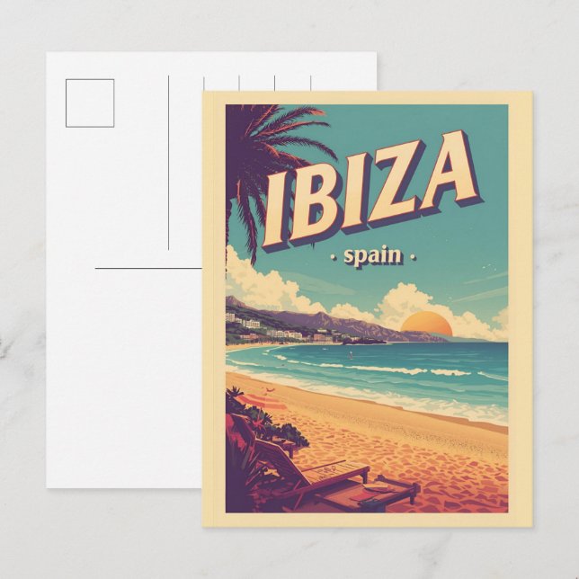 vintage resa Spanien IBIZA Balearerna presenter Vykort (Fram/baksida)