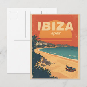 vintage resa spanien IBIZA Balearerna presenter Vykort