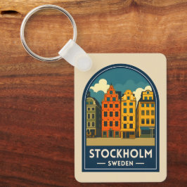 Vintage Resa Stockholm Sverige Gamla Stan Retro Nyckelring