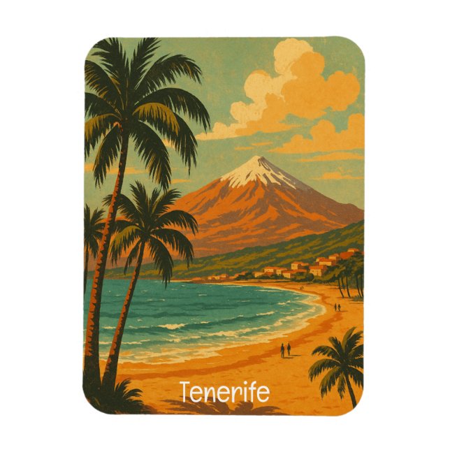 Vintage Resa Tenerife Kanarieöarna Mount Teide  Magnet (Vertikal)