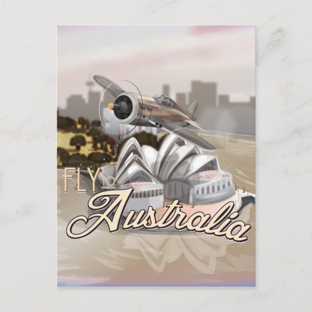 Vintage resa till Australien resposter Vykort (Framsida)