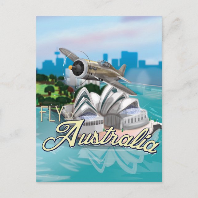 Vintage resa till Australien resposter Vykort (Framsida)