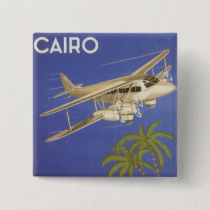 Vintage resa till Kairo, Egypten, Dobbeldäckat fly Knapp