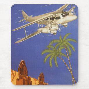 Vintage resa till Kairo, Egypten, dubbeldäckarplan Musmatta