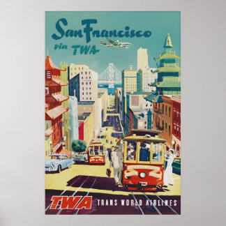 Vintage Resa till San Francisco Affisch Print