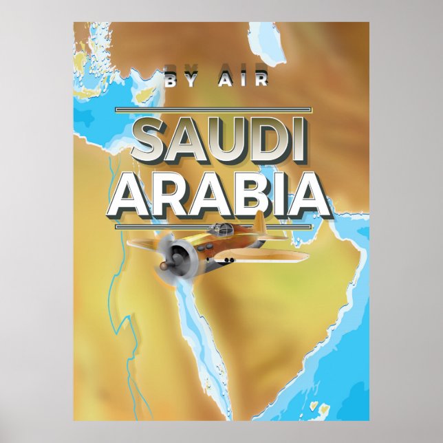 Vintage-resa till Saudiarabien-affisch Poster (Framsidan)
