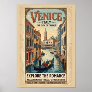 Vintage resa till Venedig Italien Affisch
