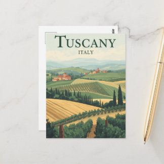 Vintage Resa Toscana Italien Retro Landskapsbild Vykort