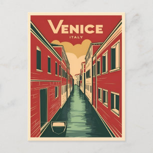 Vintage Resa Venedig Italien Retro Grafik Vykort