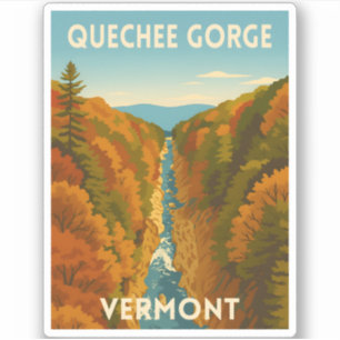 Vintage Resa Vermont Quechee Gorge Landskap  Klistermärken