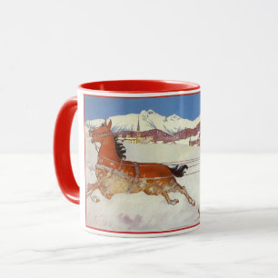 Vintage Resa, Vinter i Engadin Schweiz Mugg