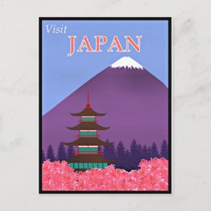 Vintage reseaffisch, Besök Japan Vykort