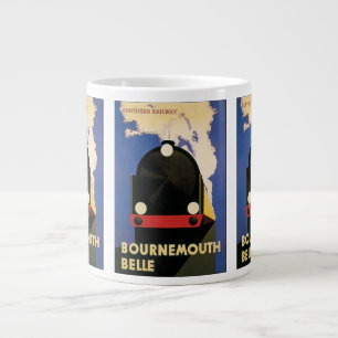 Vintage reseaffisch, Bournemouth Belle-tåg Jumbo Mugg