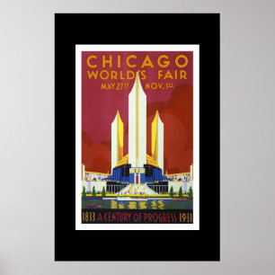 Vintage reseaffisch Chicago Världsutställning Poster
