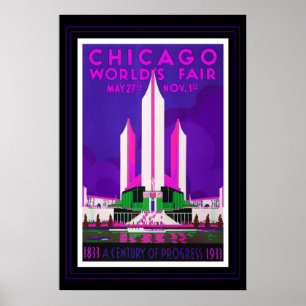 Vintage reseaffisch Chicago Världsutställningen ny Poster
