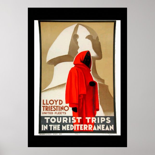 Vintage reseaffisch Egypten Medelhavet Poster (Framsidan)