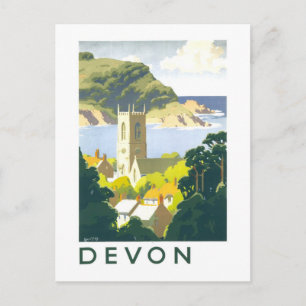Vintage reseaffisch för Devon England Vykort