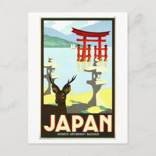 Vintage reseaffisch för Japan Vykort