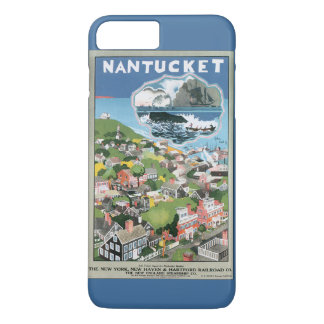 Vintage reseaffisch, karta över Nantucket Island,