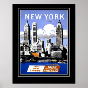 Vintage reseaffisch New York City stor storlek Poster