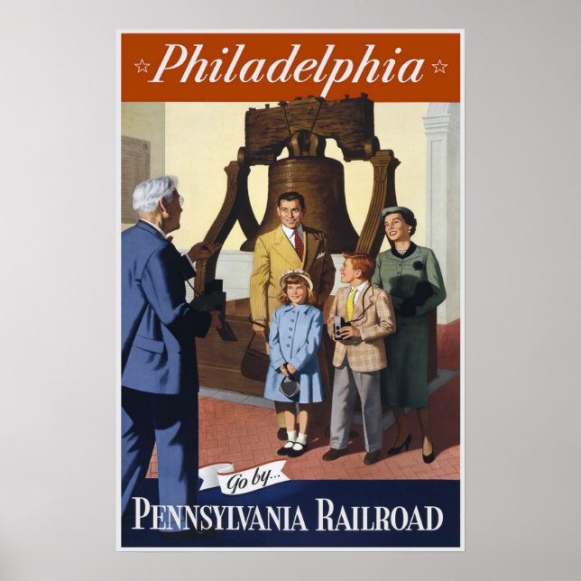 Vintage reseaffisch Philadelphia Railroad Poster (Framsidan)