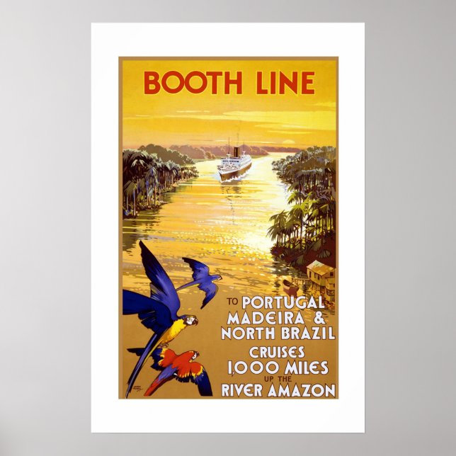 Vintage reseaffisch Portugal Brasilien Poster (Framsidan)