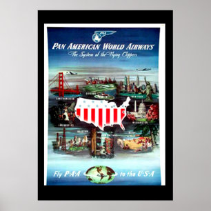 Vintage reseaffisch USA Poster