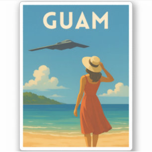 Vintage Reseguamöarna Strand Retro Kust Klistermärken