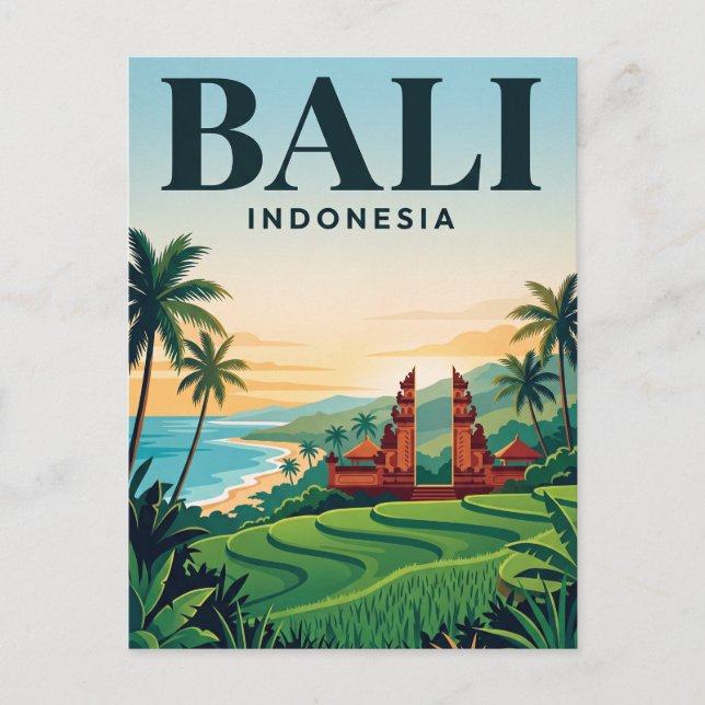 Vintage resehandlingar | Bali Vykort (Framsida)