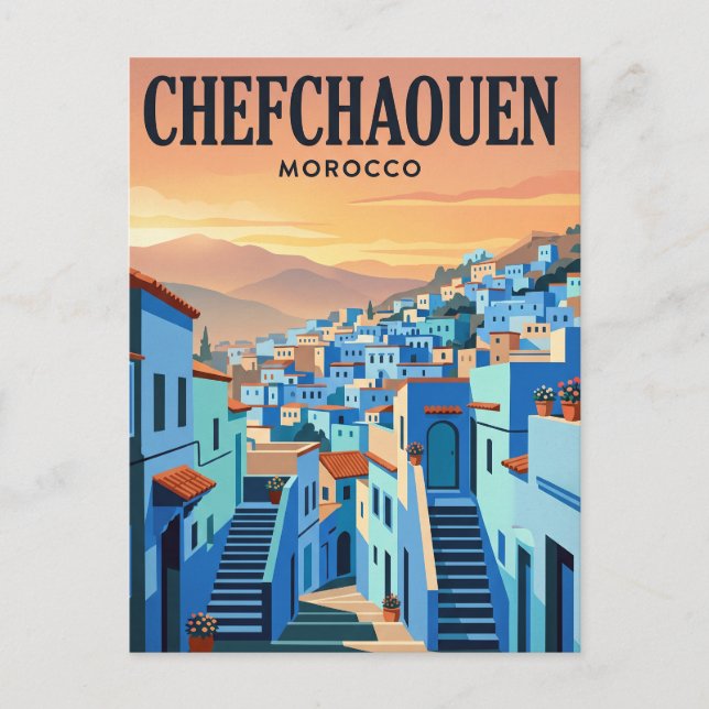 Vintage resehandlingar | Chefchaouen, Marocko Vykort (Framsida)