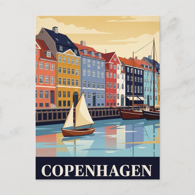 Vintage resehandlingskort | KÖPENHAMN Vykort (Framsida)