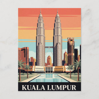 Vintage resehandlingspostkort | Kuala Lumpur Vykort