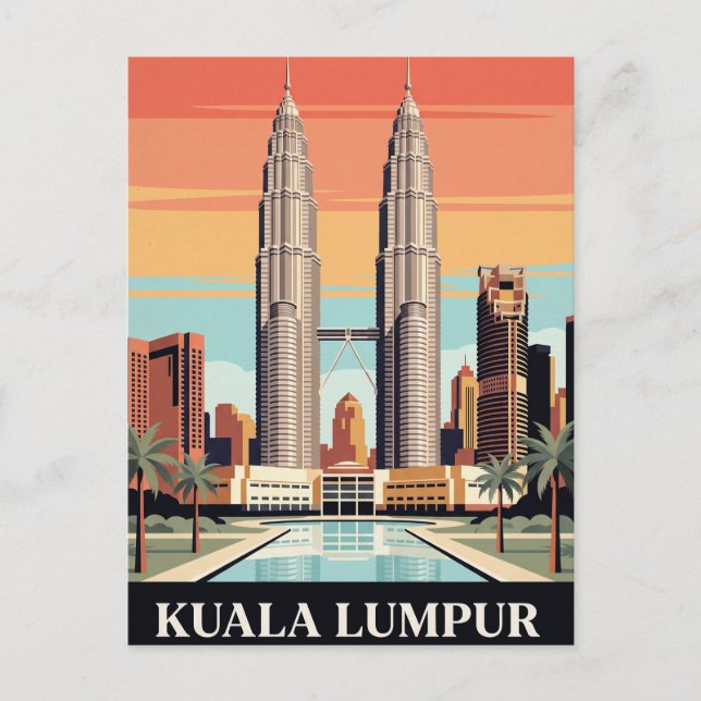 Vintage resehandlingspostkort | Kuala Lumpur Vykort (Framsida)