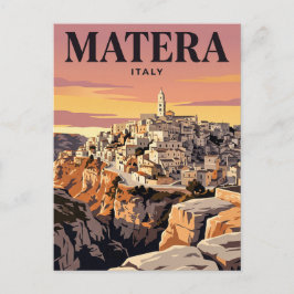 Vintage resehandlingspostkort | Matera, Italien Vykort